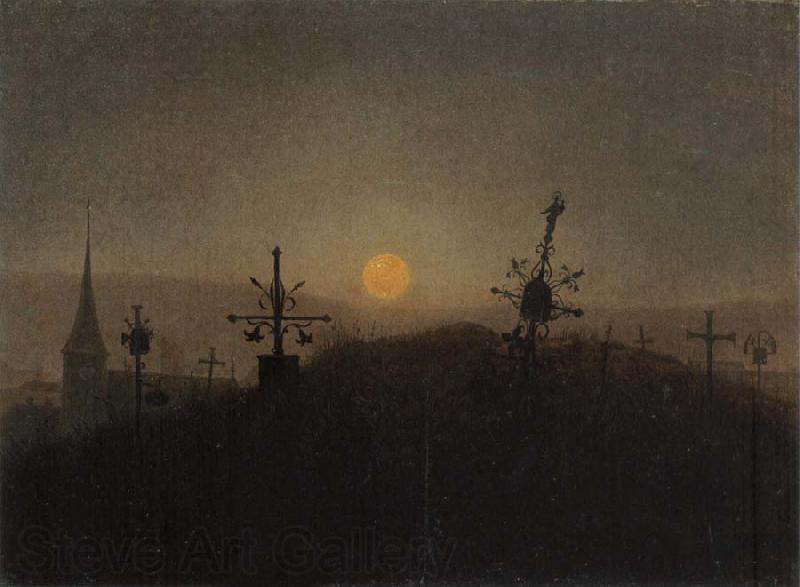 Carl Gustav Carus Cemetery in the Moonlight Spain oil painting art
